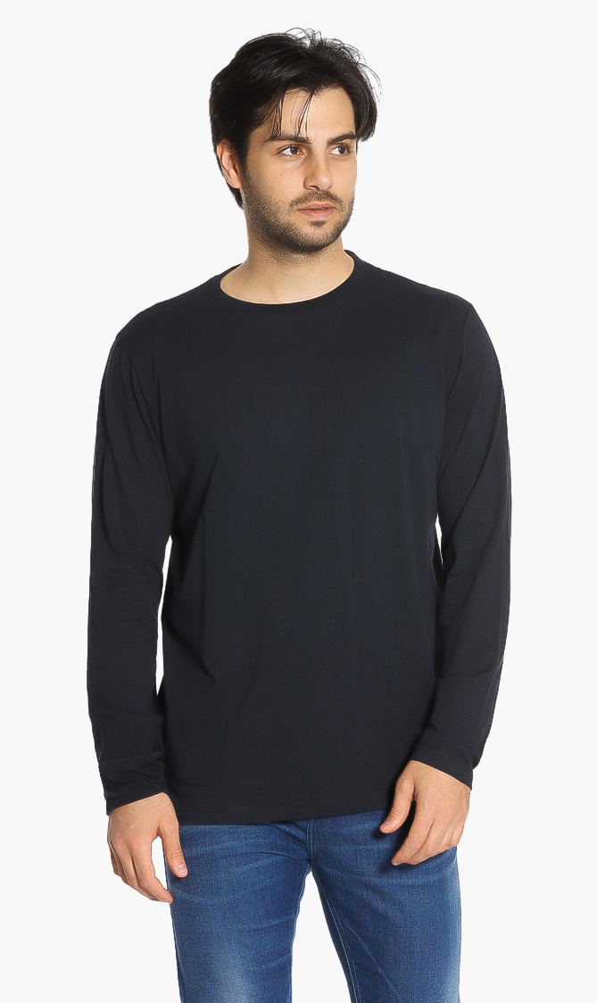Plain Long Sleeve T-shirt, Black