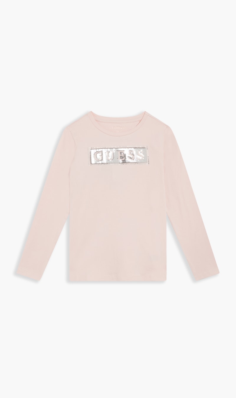 

Long Sleeve Sequins Box Tee, Pink