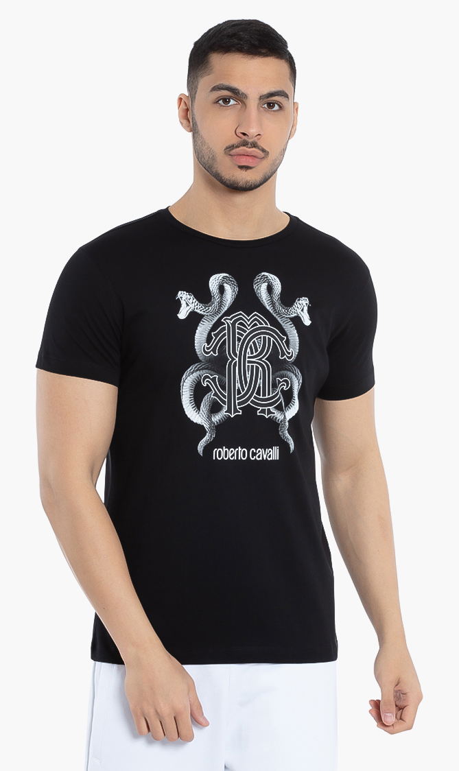 

Roberto Cavalli Snake Logo Print T-shirt