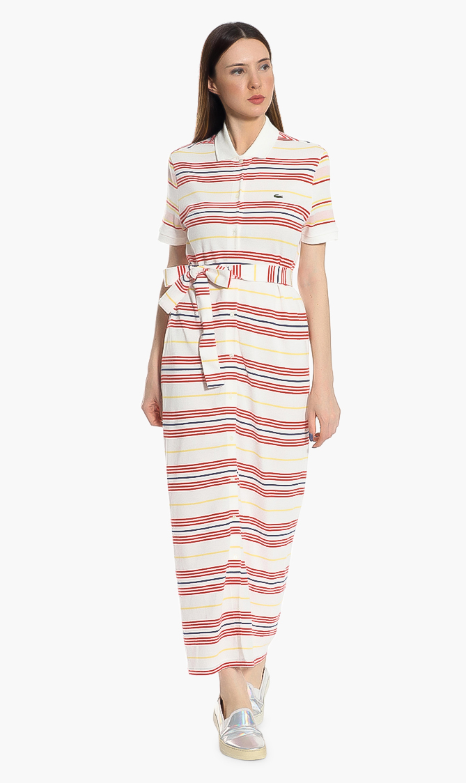 

Lacoste Striped Cotton Buttoned Polo Dress